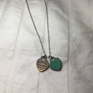Mini double heart tag pendant Tiffany & Co